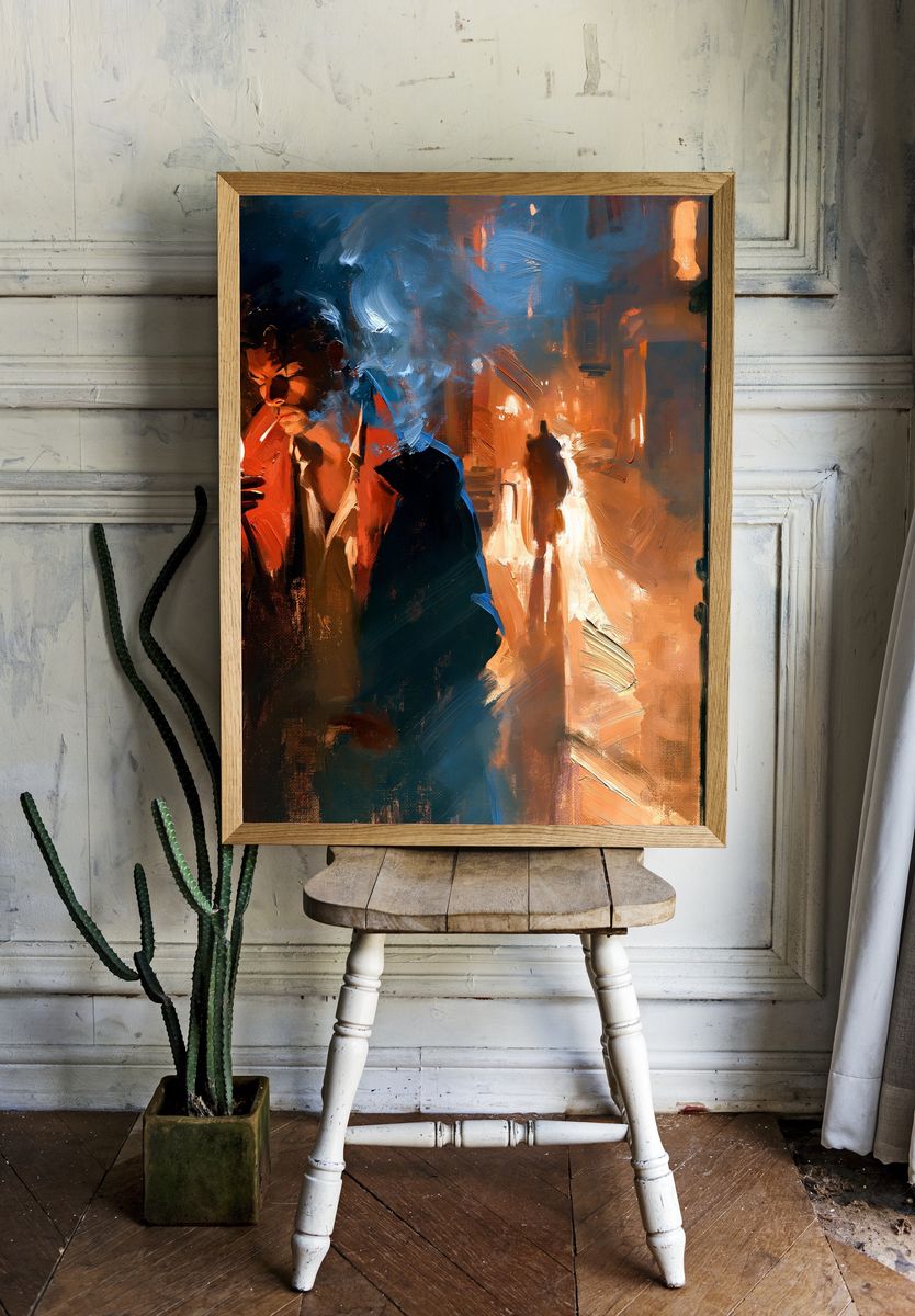 Noir Candlelight Portrait Print. room preview