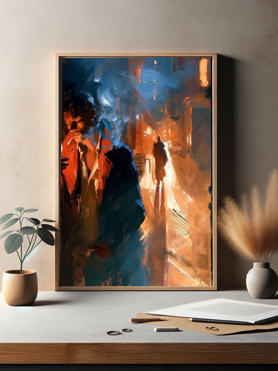 Noir Candlelight Portrait Print. — room view 2