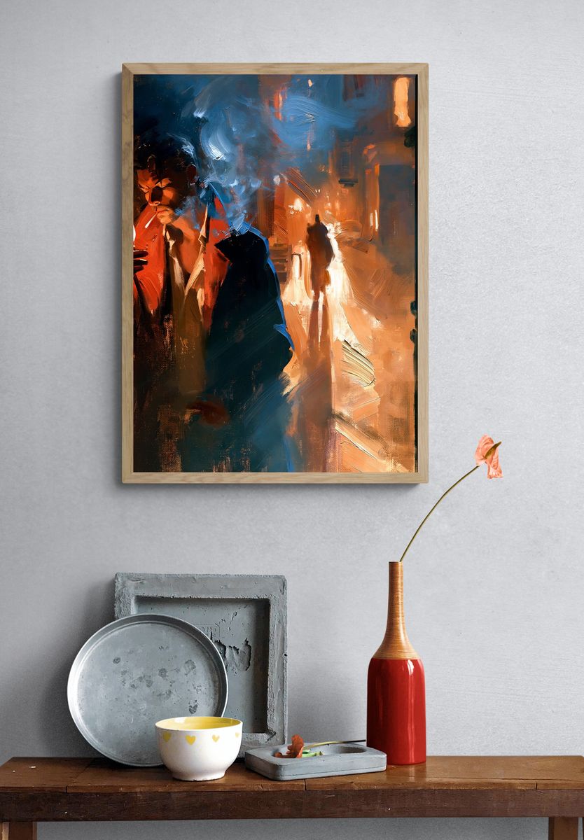 Noir Candlelight Portrait Print. — room view 3