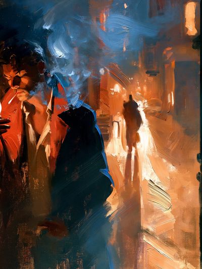 Noir Candlelight Portrait Print. poster