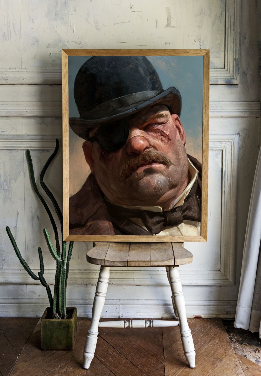 Victorian Gentleman Portrait Print. — room view 1