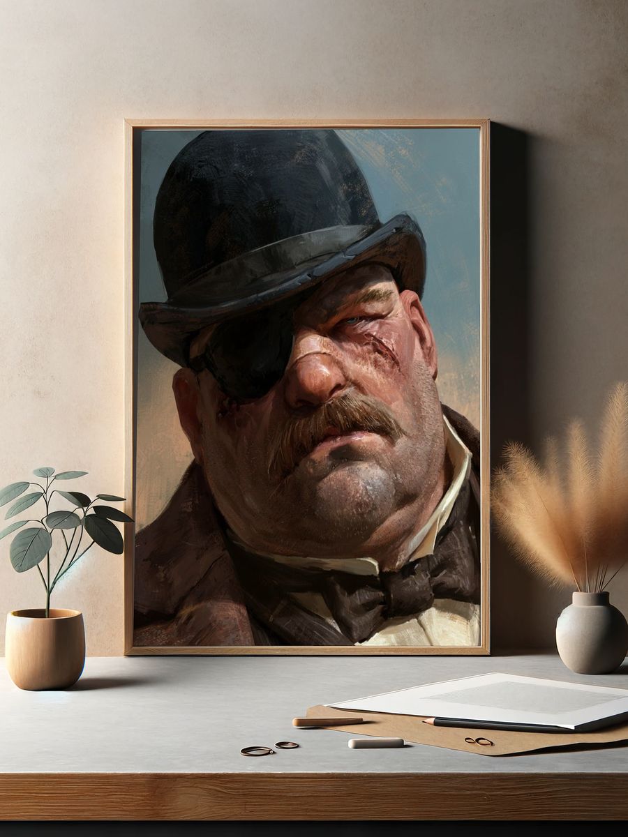 Victorian Gentleman Portrait Print. — room view 2
