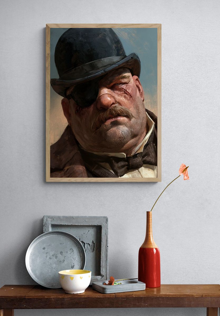 Victorian Gentleman Portrait Print. — room view 3