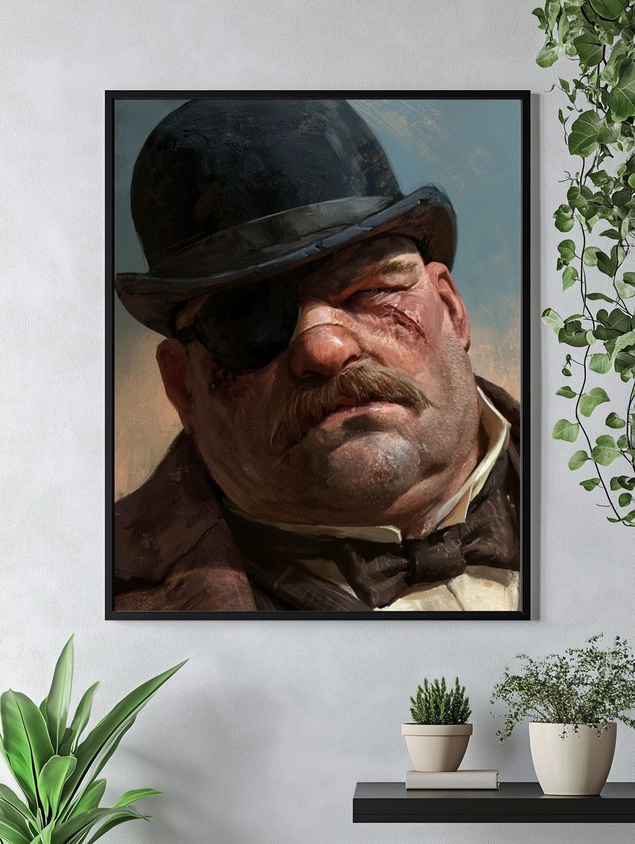 Victorian Gentleman Portrait Print. — room view 4