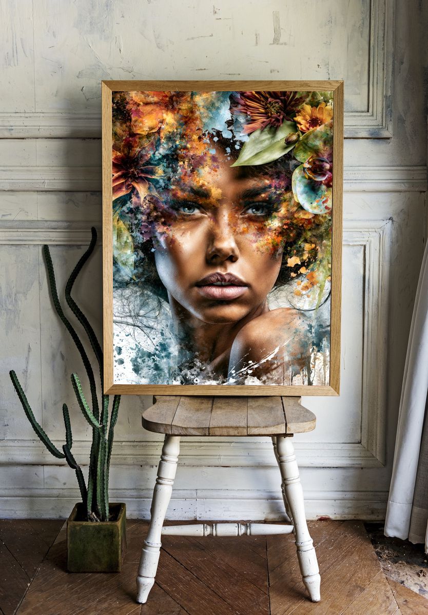 Floral Portrait Fine-Art Poster. room preview