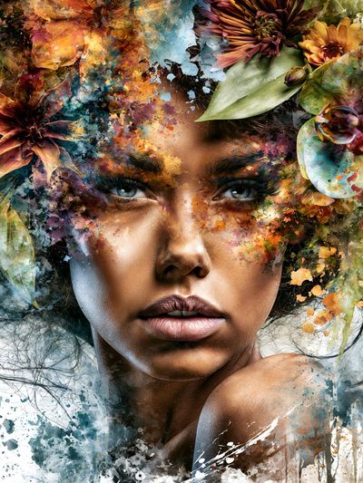 Floral Portrait Fine-Art Poster. poster
