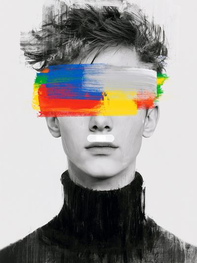 Abstract Portrait Color Brush Poster. poster