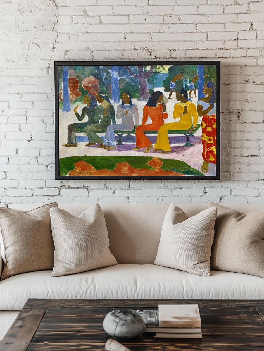 Women in Colorful Dresses — Fine Art Print. room preview