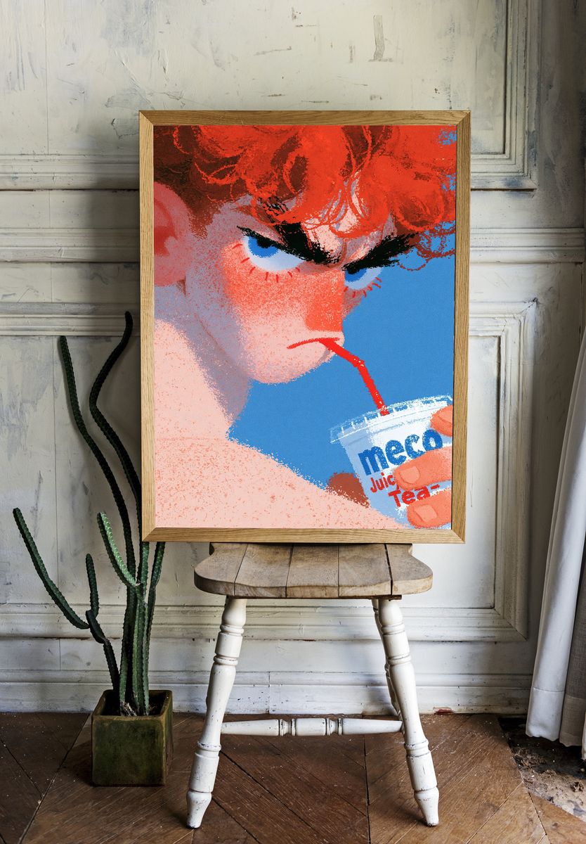 Pop Art Soda Sip Poster. — room view 1