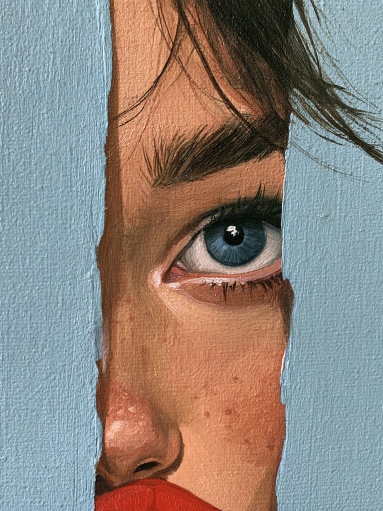 Fragmented Face Portrait Print. poster — fine-art art