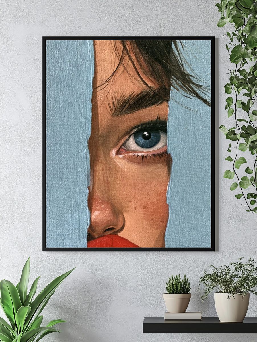 Fragmented Face Portrait Print. — room view 4