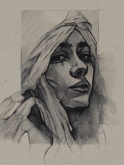 Sketch Portrait Fine-Art Print. poster