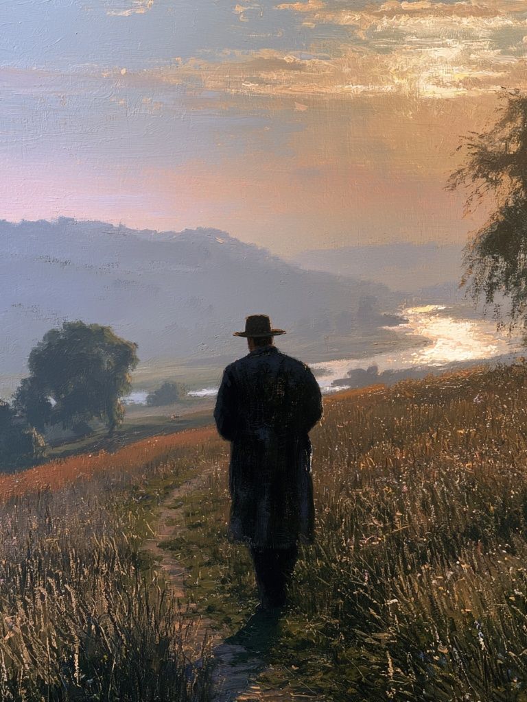 Solitary Wanderer Landscape Print. poster — fine-art art