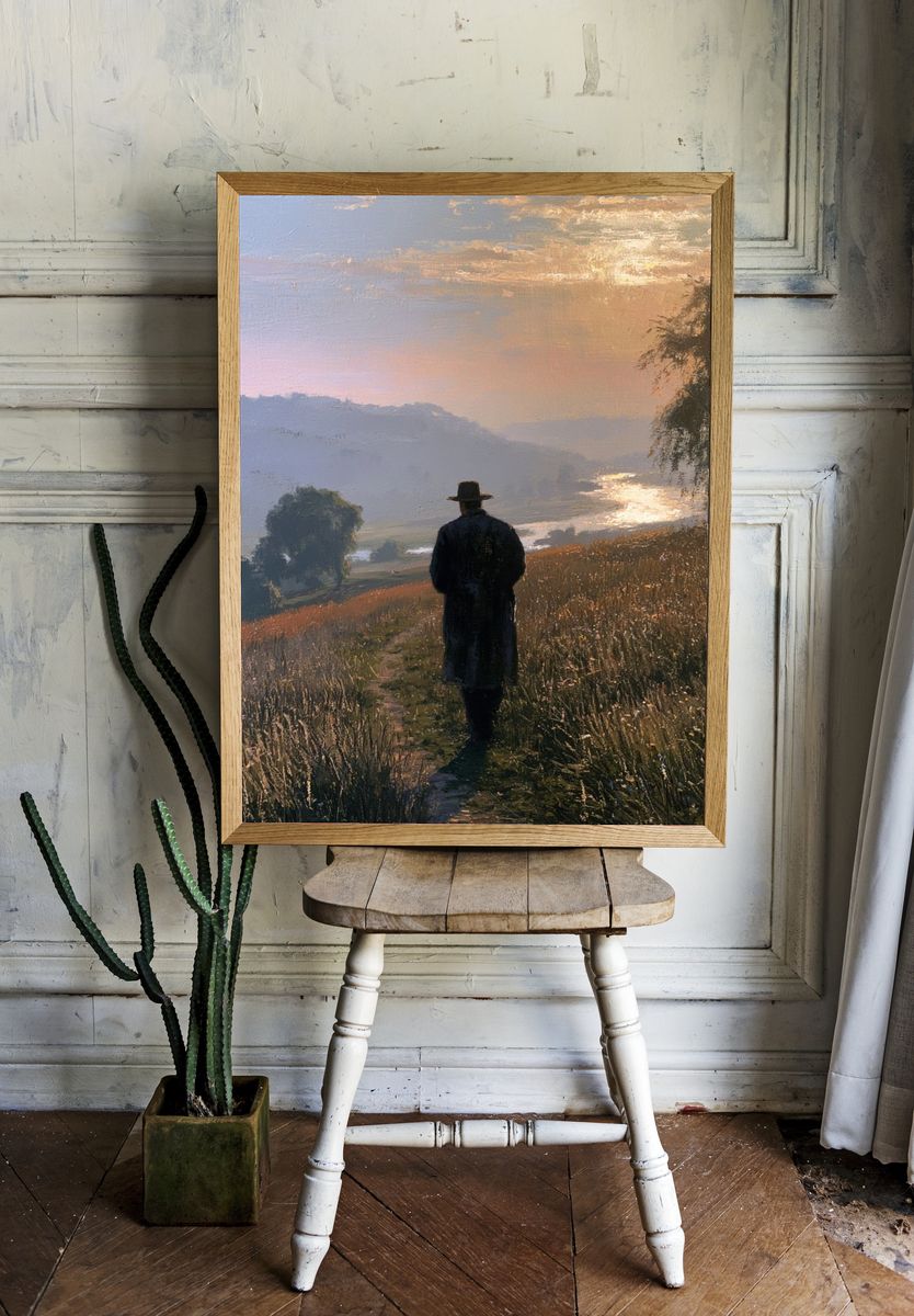Solitary Wanderer Landscape Print. — room view 1
