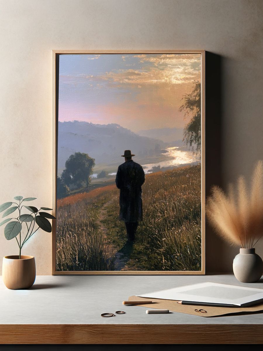 Solitary Wanderer Landscape Print. — room view 2