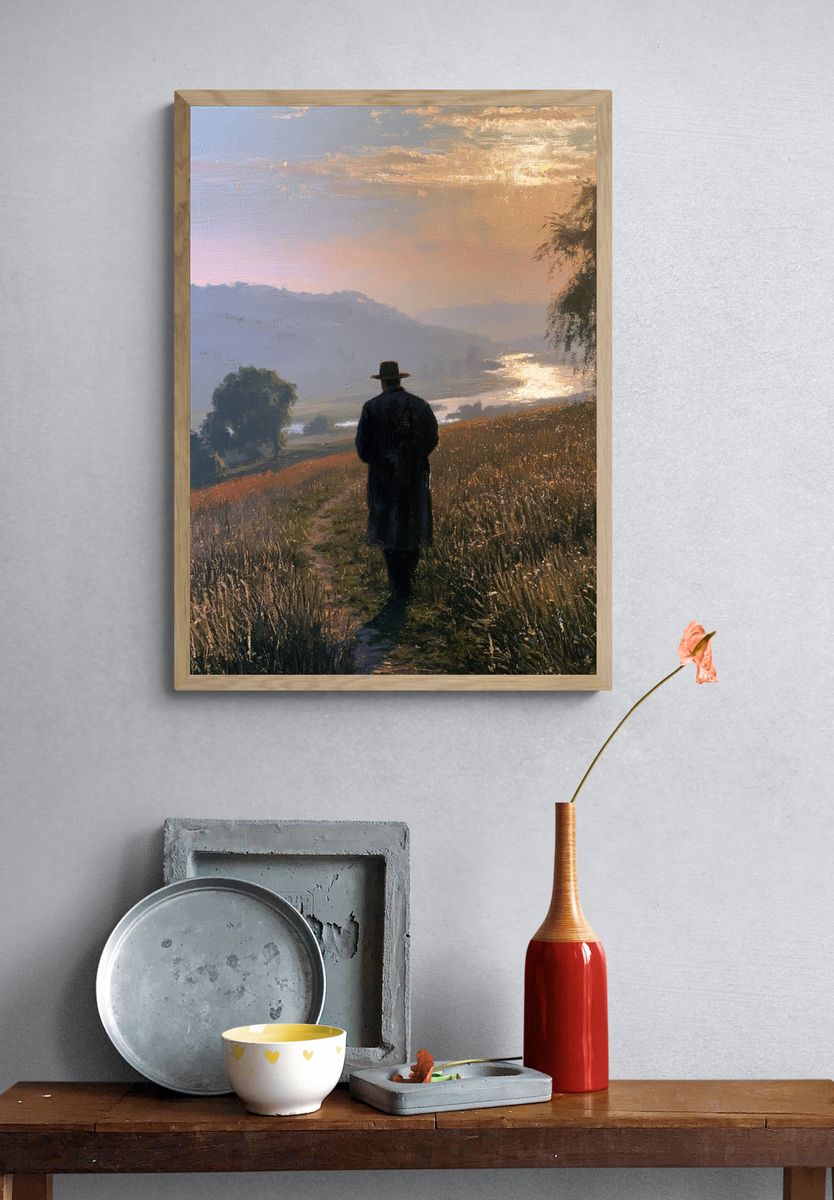 Solitary Wanderer Landscape Print. — room view 3