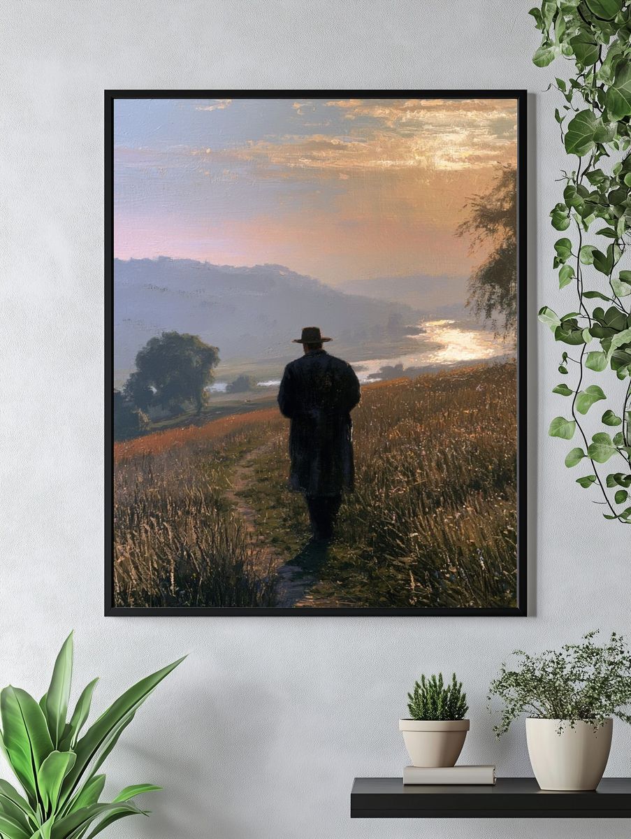 Solitary Wanderer Landscape Print. — room view 4