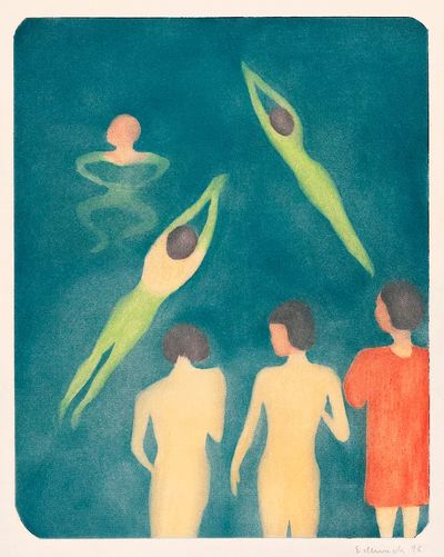 Swimming Figures — Fine Art Print. poster print