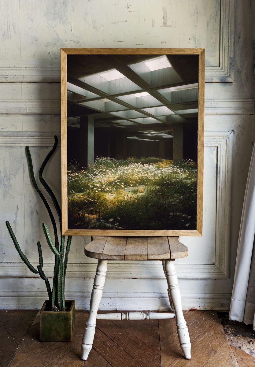 Floral Urban Oasis — Fine Art Print room preview