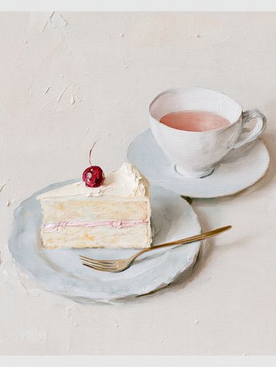 Cherry Cake Still Life Print. poster print