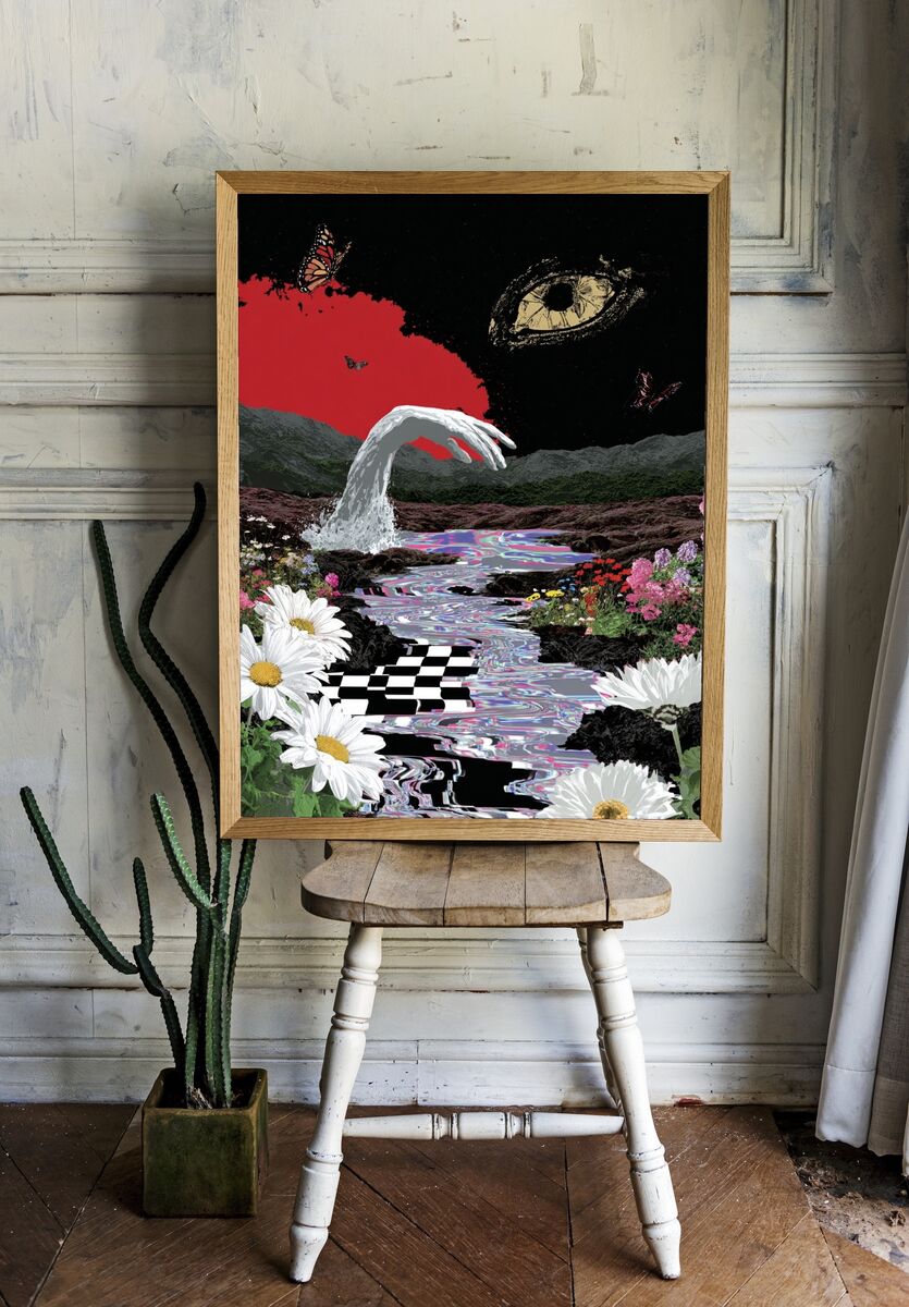 Surreal Hand in Nature — Fine Art Print. room preview