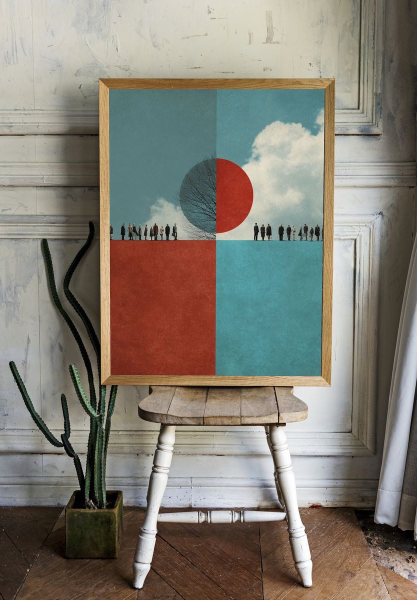 Surreal Crowd — Fine Art Print. room preview