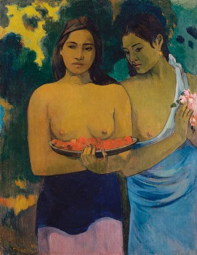 Two Tahitian Women Fine-Art Print. poster print