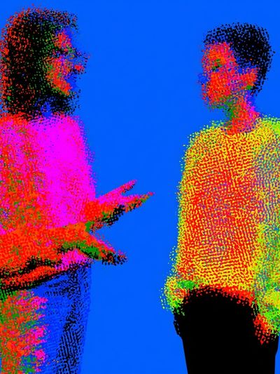 Neon Conversation Pop-Art Poster.
