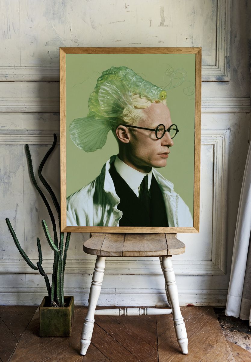 Surreal Green Portrait Print. — room view 1