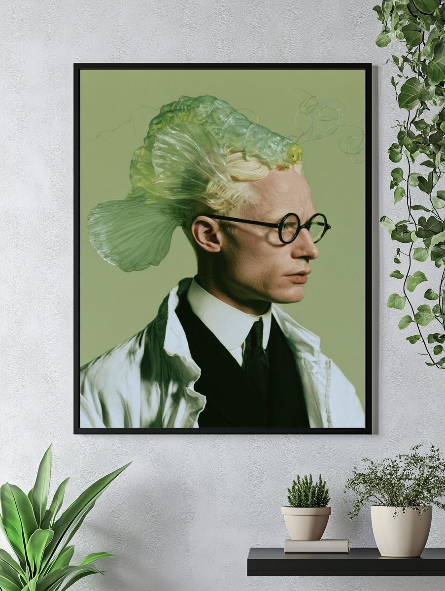 Surreal Green Portrait Print. — room view 4