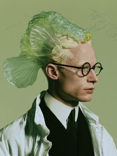 Surreal Green Portrait Print. poster
