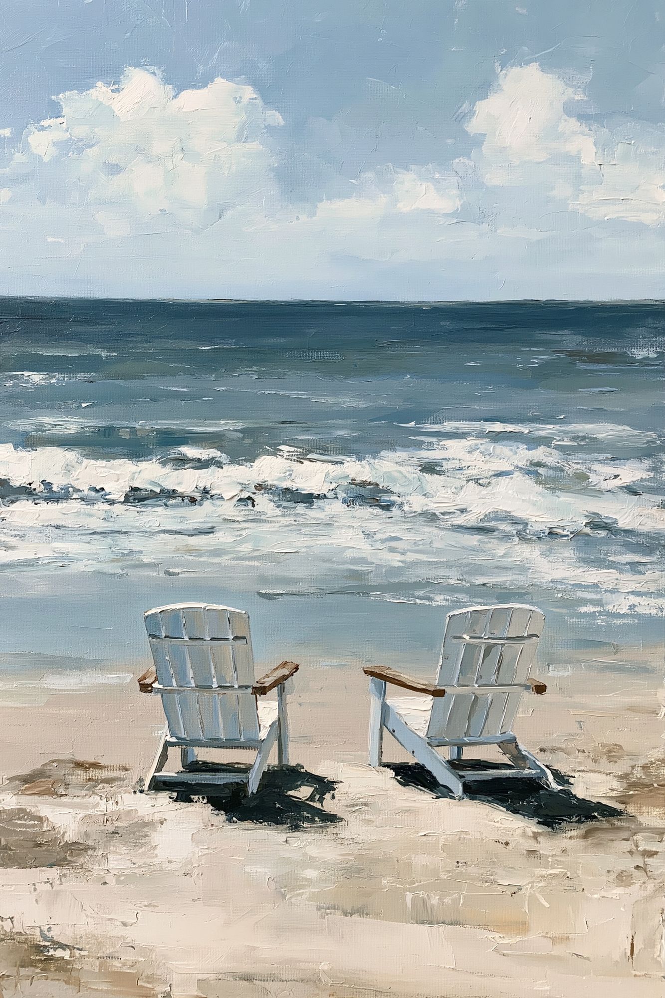Beach Chairs Coastal Print. poster detail