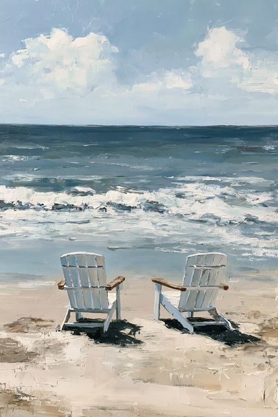 Beach Chairs Coastal Print. poster print
