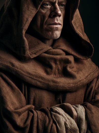 Monastic Hooded Portrait Print.