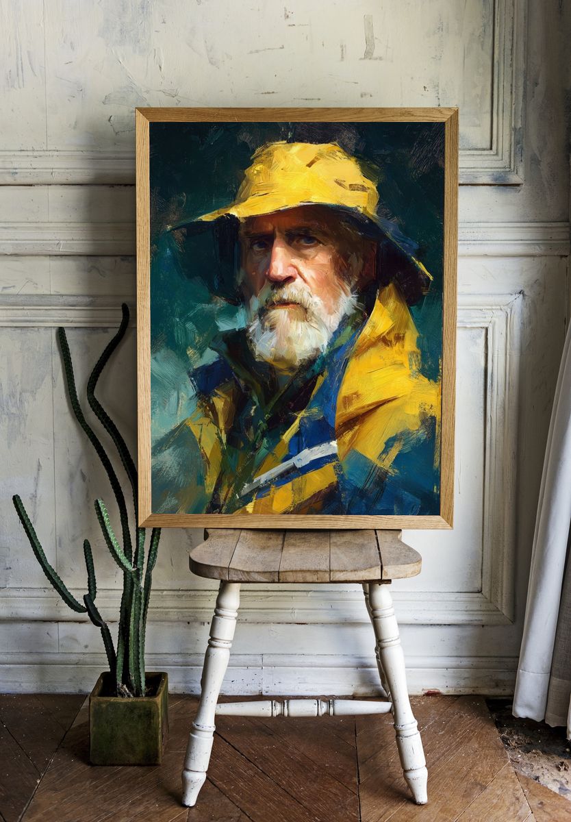 Fisherman Portrait Fine-Art Poster room preview