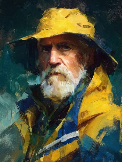 Fisherman Portrait Fine-Art Poster. poster print
