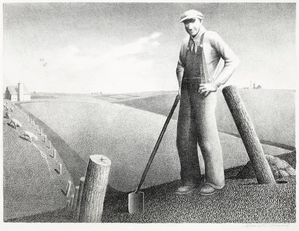 Farmer at Work — Fine Art Print. poster detail