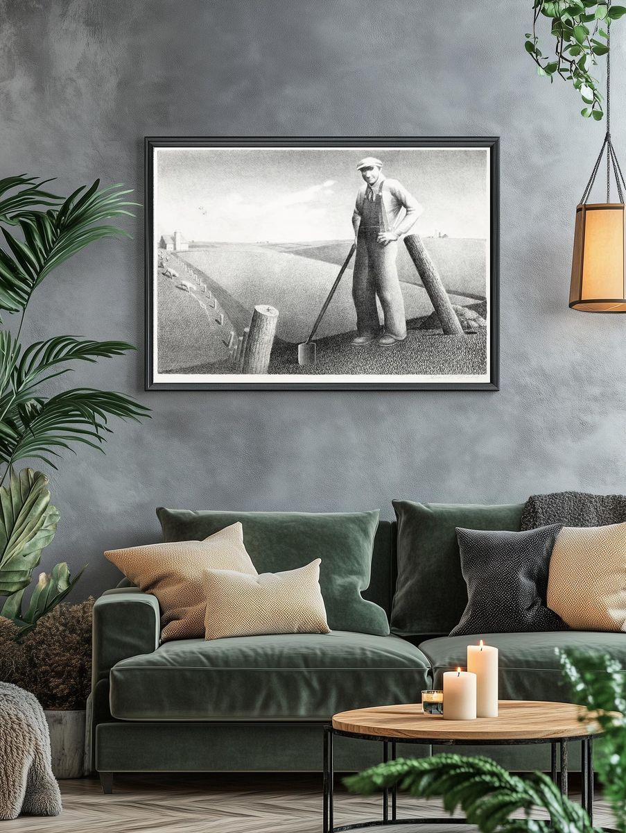Farmer at Work — Fine Art Print. — room view 4