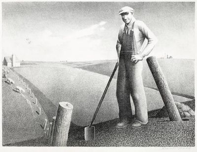 Farmer at Work — Fine Art Print. poster