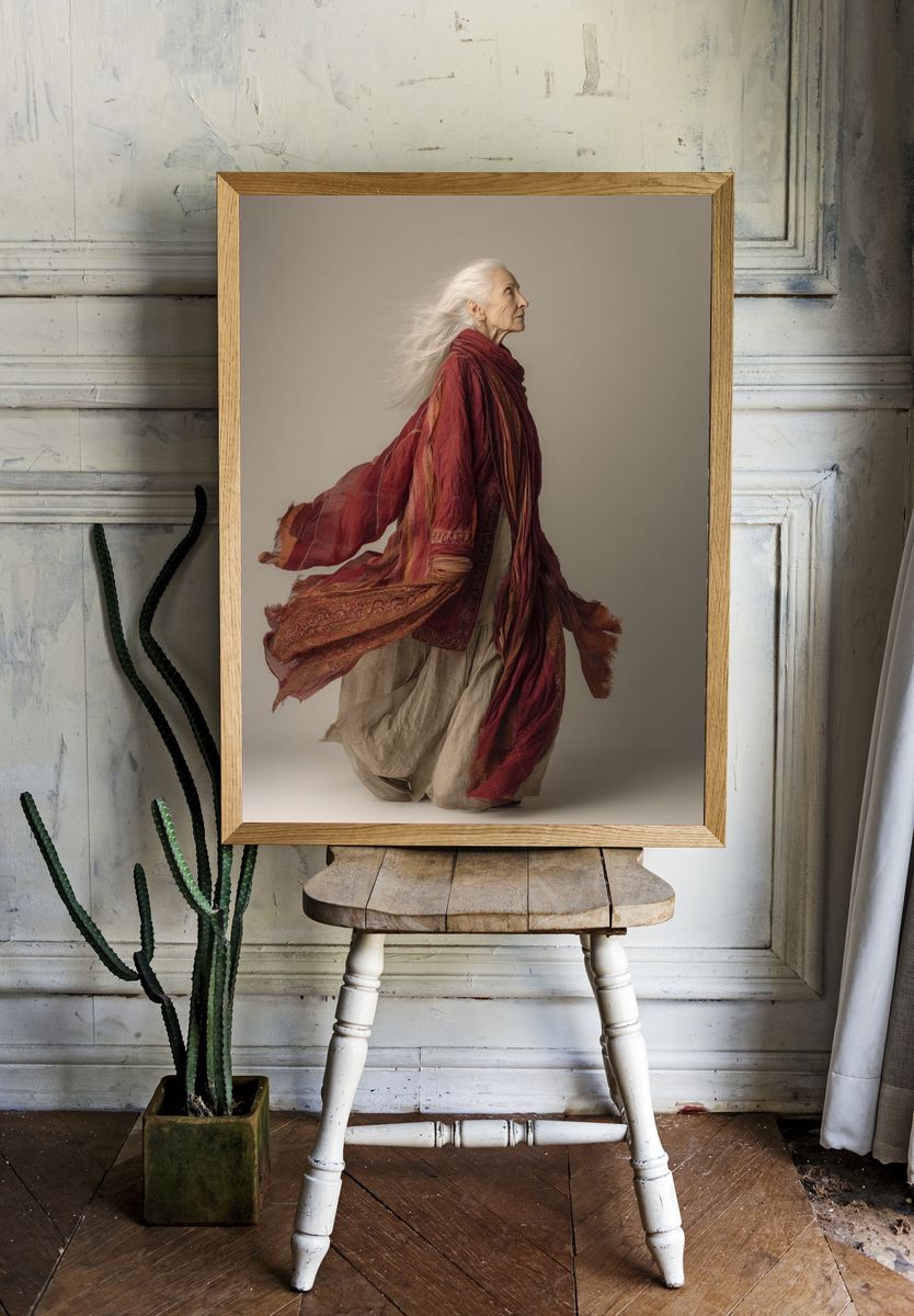 Graceful Elder Woman — Fine Art Print room preview