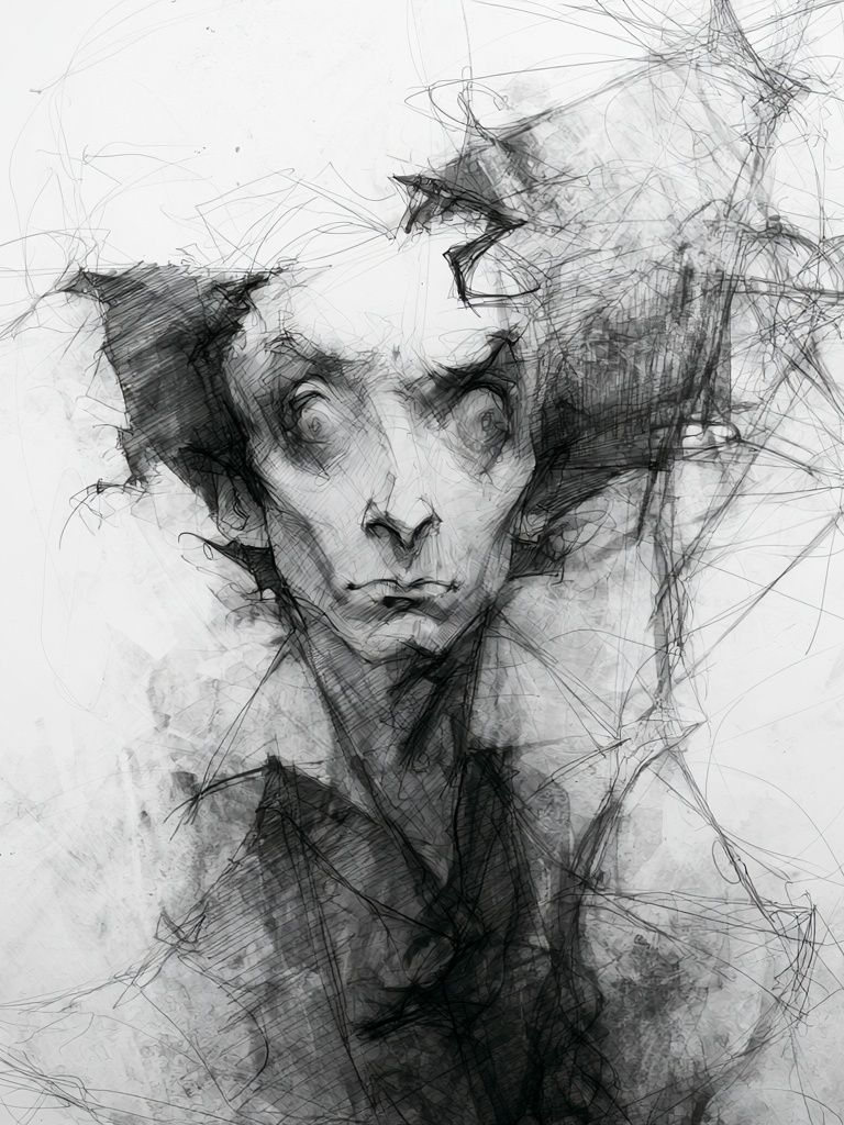 Surreal Ink Portrait Poster. poster — fine-art art