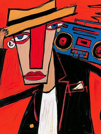 Boombox Portrait Pop-Art Poster.