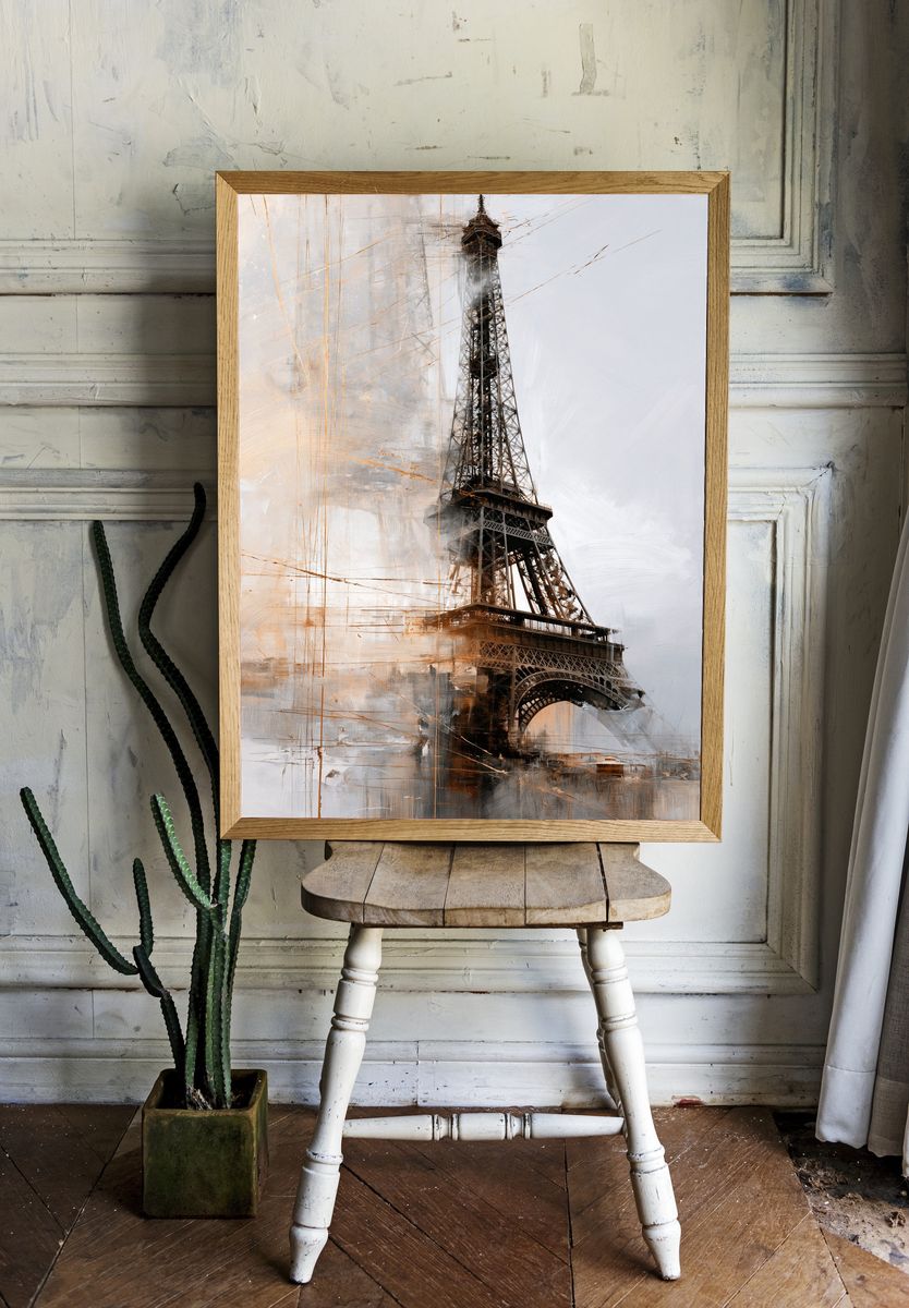 Eiffel Tower Abstract Print. — room view 1