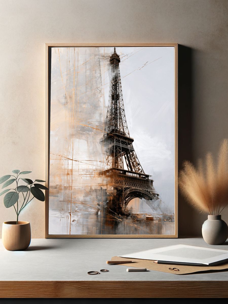 Eiffel Tower Abstract Print. — room view 2