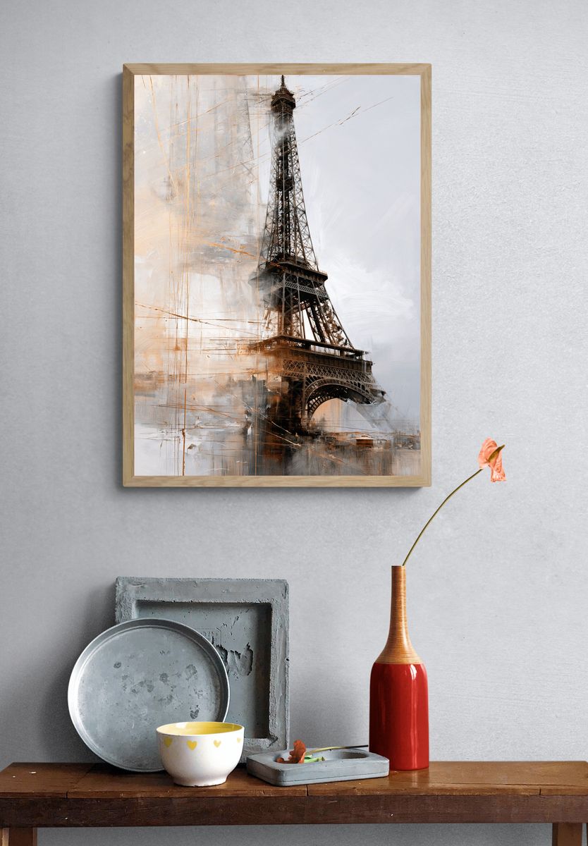 Eiffel Tower Abstract Print. — room view 3