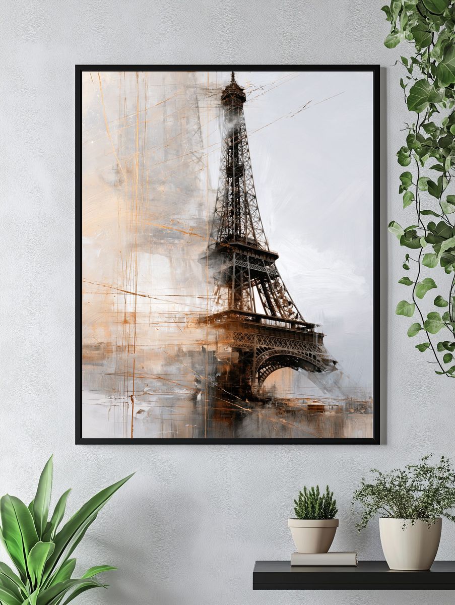 Eiffel Tower Abstract Print. — room view 4