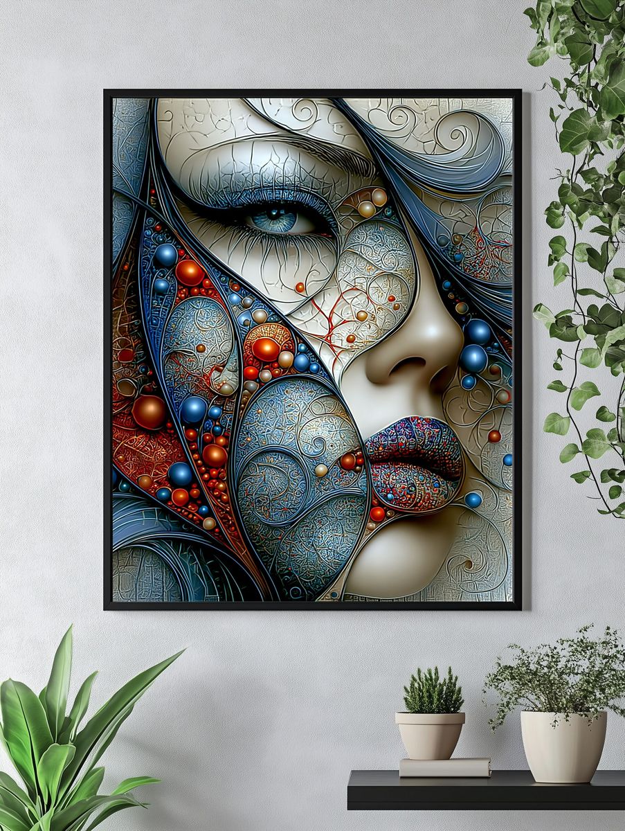 Abstract Woman Portrait Print. — room view 4