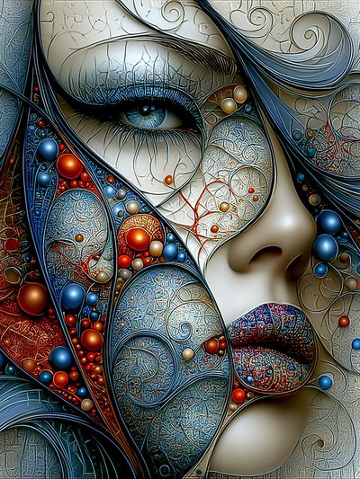 Abstract Woman Portrait Print.