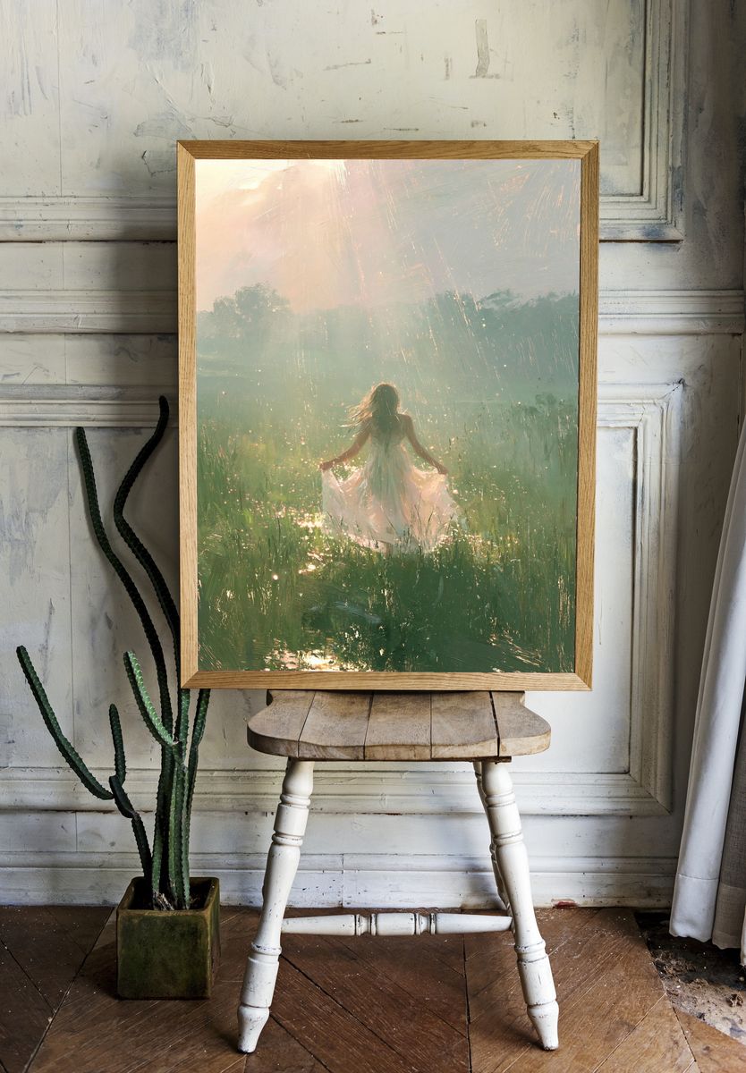 Sunlit Meadow Figure Fine-Art Print. — room view 1