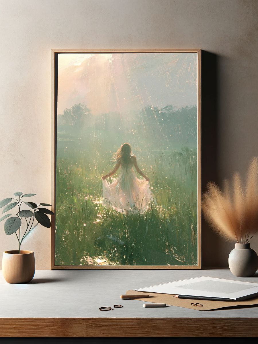 Sunlit Meadow Figure Fine-Art Print. — room view 2